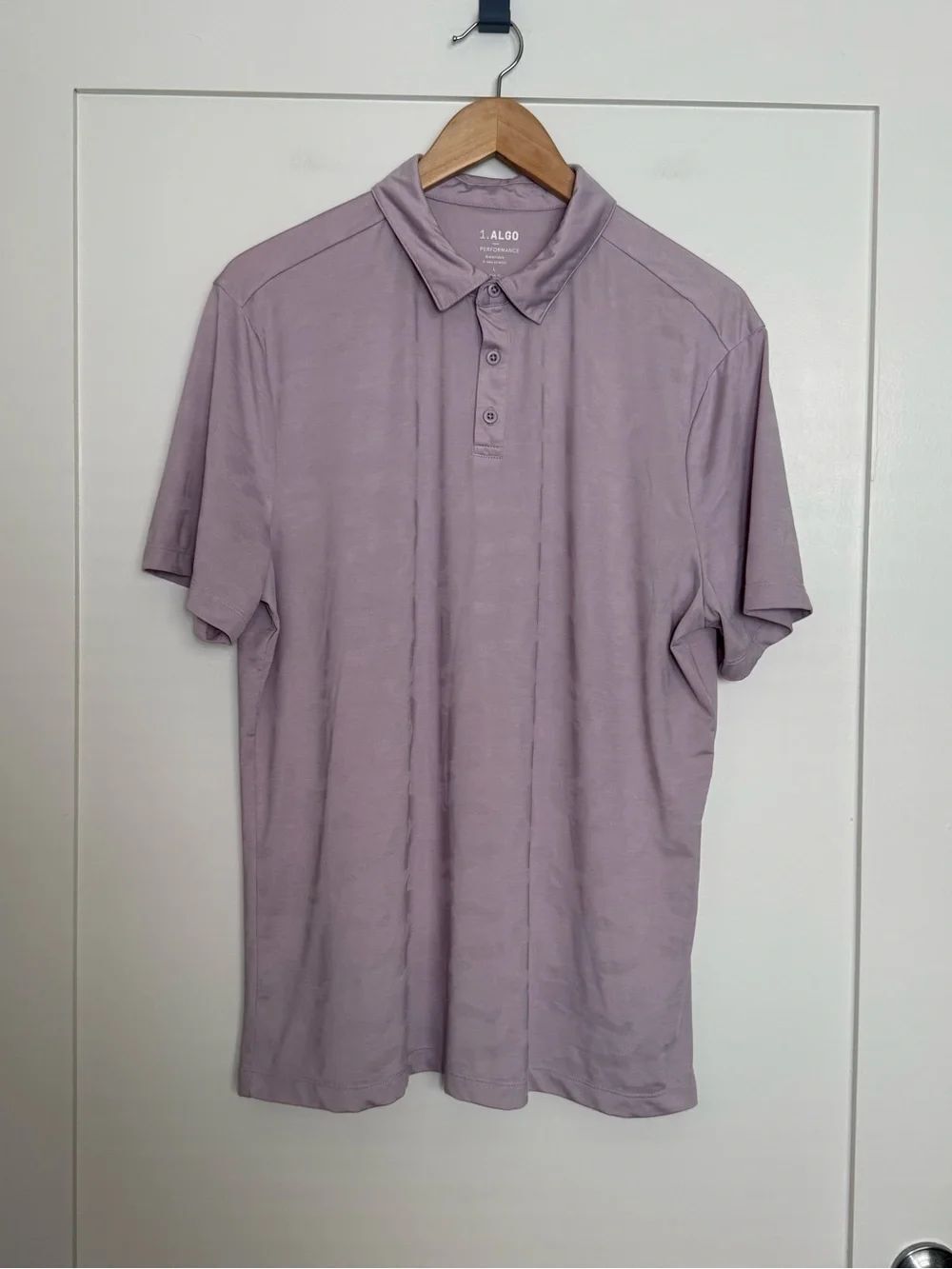 01 Algo Performance Polo Shirt Mens Sz L Purple Camo Short Sleeve Stretch Golf